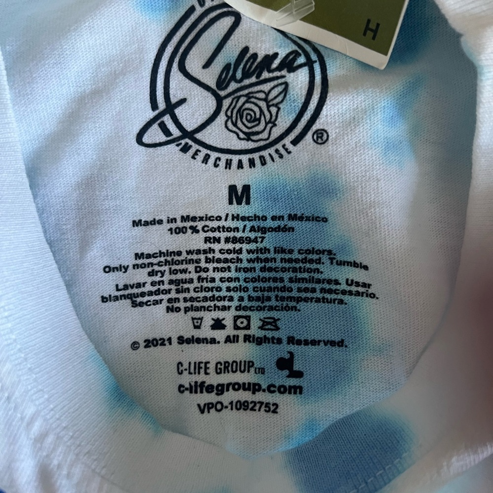 Selena Graphic Tie-Dye Tee - White & Light Blue - Picture 3 of 3